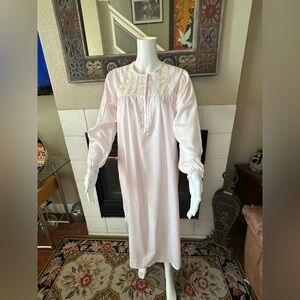 vtg oscar de la renta pink label womens Small long nightgown pajamas Cottagecore